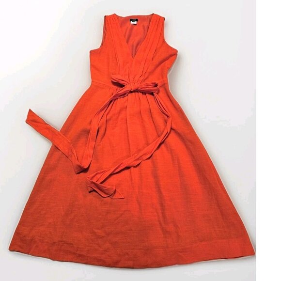 J Crew Elinor Dress Linen Blend Women's Size 0 Boho Summer Spring - Picture 1 of 9